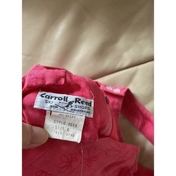 Vintage Carroll Reed Dress Pink Fit And Flare Shell Tropical Flower Floral 6 - Picture 6 of 13